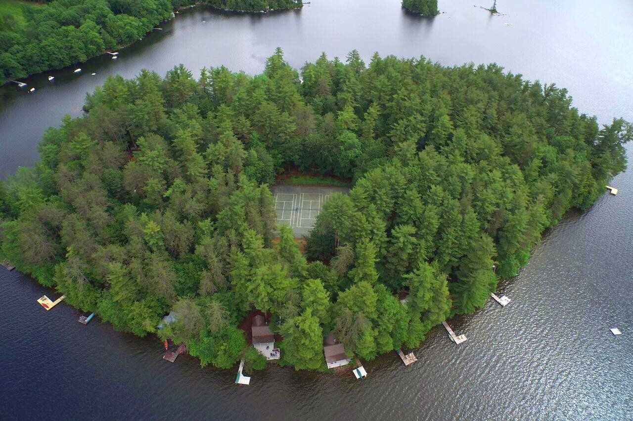 aerial photo of the island
