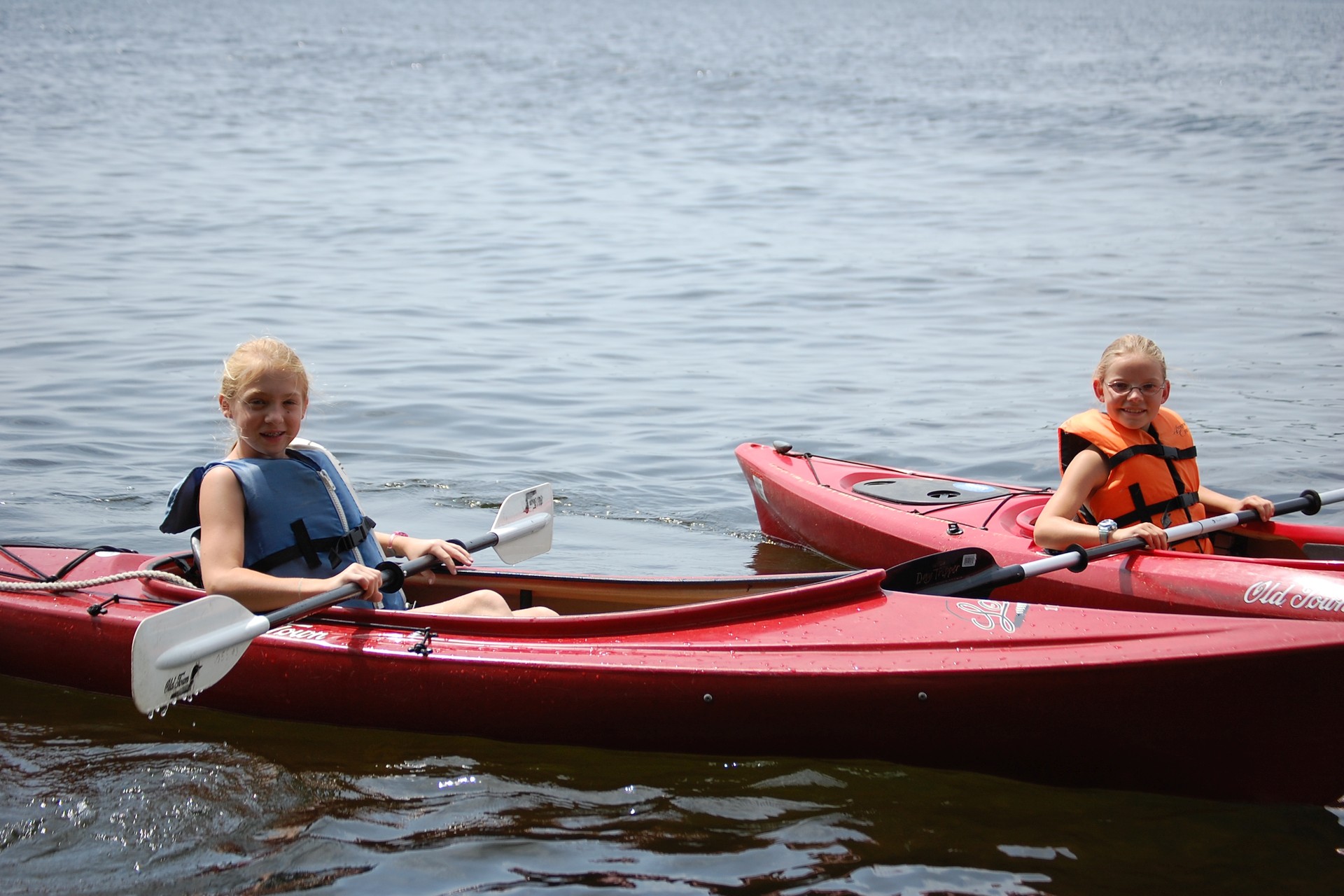 kids in kayaks